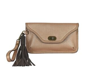 NWT! Trenditions Catchfly Women's Fringe Clutch Wristlet in Rose Gold